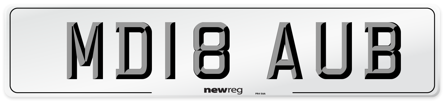 MD18 AUB Number Plate from New Reg